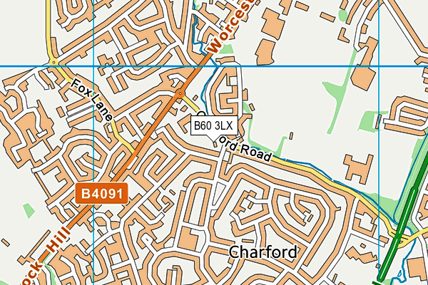 B60 3LX map - OS VectorMap District (Ordnance Survey)
