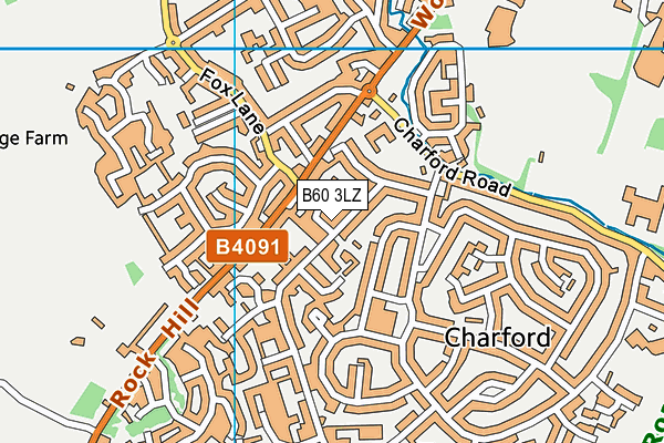 B60 3LZ map - OS VectorMap District (Ordnance Survey)