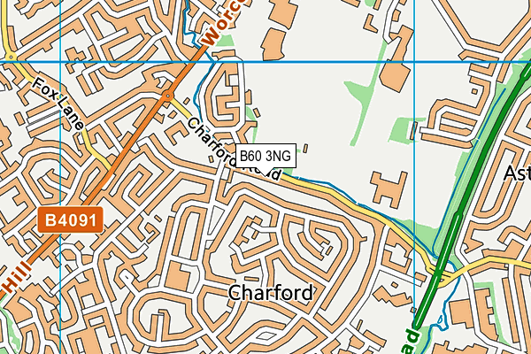 B60 3NG map - OS VectorMap District (Ordnance Survey)