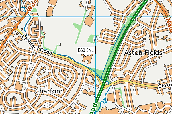 South Bromsgrove High School map (B60 3NL) - OS VectorMap District (Ordnance Survey)