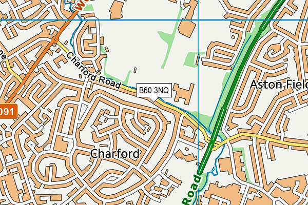 B60 3NQ map - OS VectorMap District (Ordnance Survey)