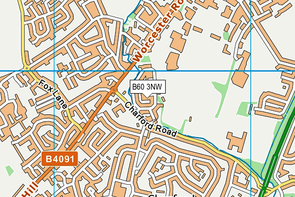 B60 3NW map - OS VectorMap District (Ordnance Survey)