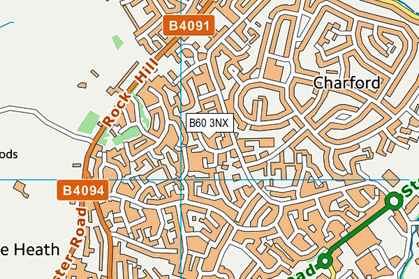 B60 3NX map - OS VectorMap District (Ordnance Survey)