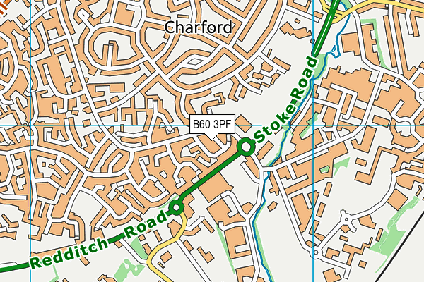 B60 3PF map - OS VectorMap District (Ordnance Survey)