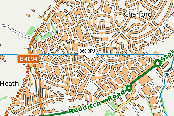 B60 3PJ map - OS VectorMap District (Ordnance Survey)