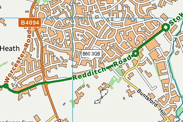 B60 3QB map - OS VectorMap District (Ordnance Survey)