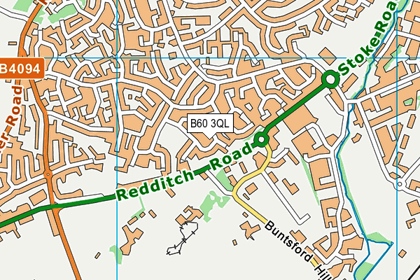 B60 3QL map - OS VectorMap District (Ordnance Survey)