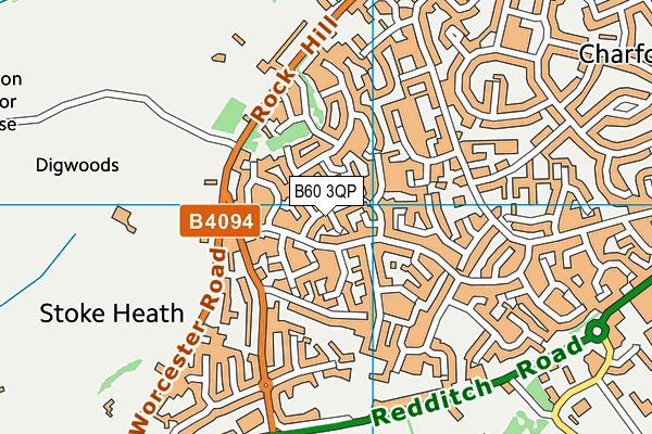 B60 3QP map - OS VectorMap District (Ordnance Survey)