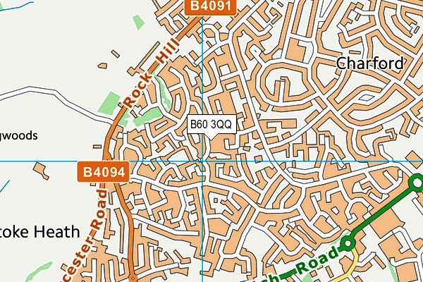 B60 3QQ map - OS VectorMap District (Ordnance Survey)