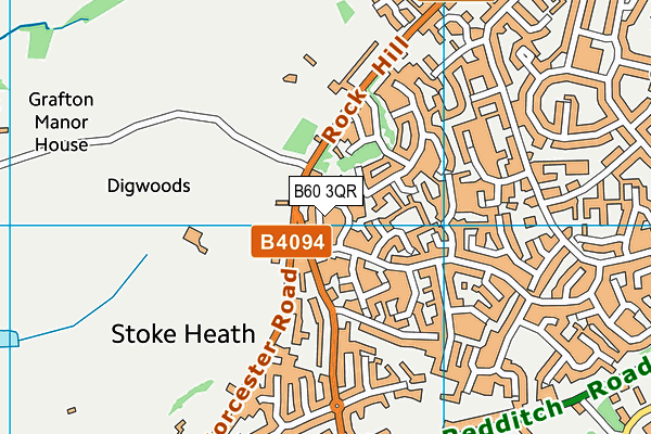 B60 3QR map - OS VectorMap District (Ordnance Survey)