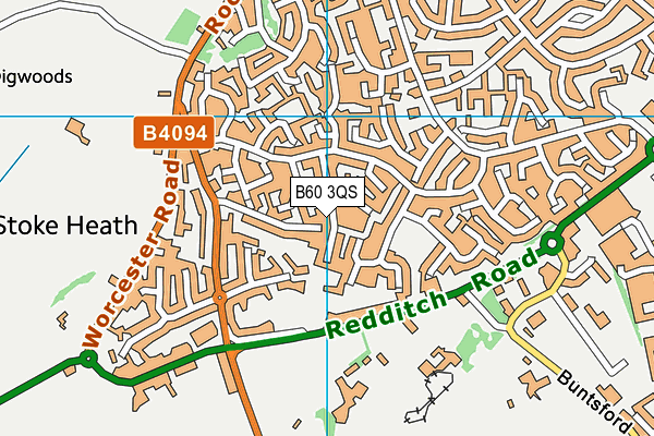 B60 3QS map - OS VectorMap District (Ordnance Survey)