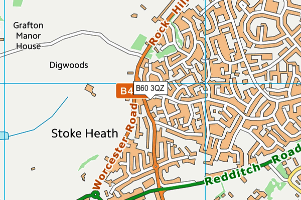 B60 3QZ map - OS VectorMap District (Ordnance Survey)