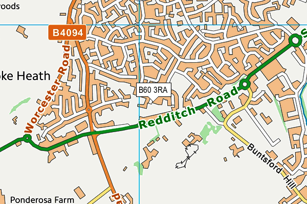 B60 3RA map - OS VectorMap District (Ordnance Survey)