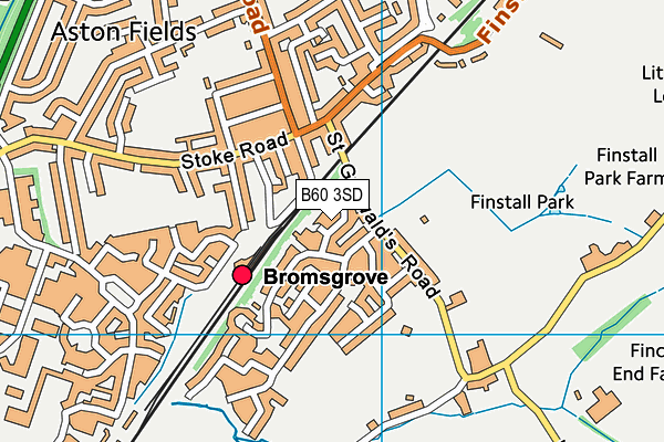 B60 3SD map - OS VectorMap District (Ordnance Survey)