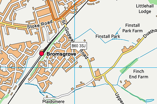 B60 3SJ map - OS VectorMap District (Ordnance Survey)
