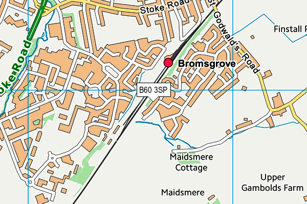 B60 3SP map - OS VectorMap District (Ordnance Survey)
