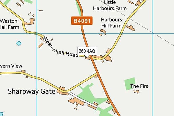 B60 4AQ map - OS VectorMap District (Ordnance Survey)