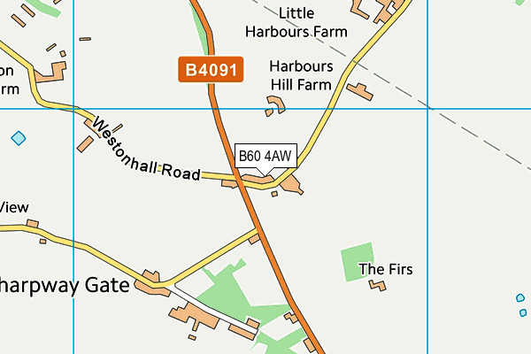 B60 4AW map - OS VectorMap District (Ordnance Survey)