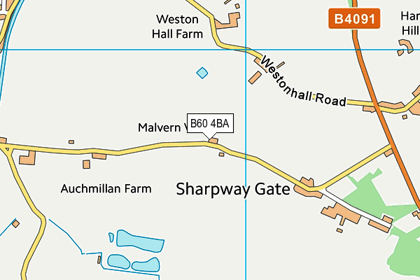 B60 4BA map - OS VectorMap District (Ordnance Survey)