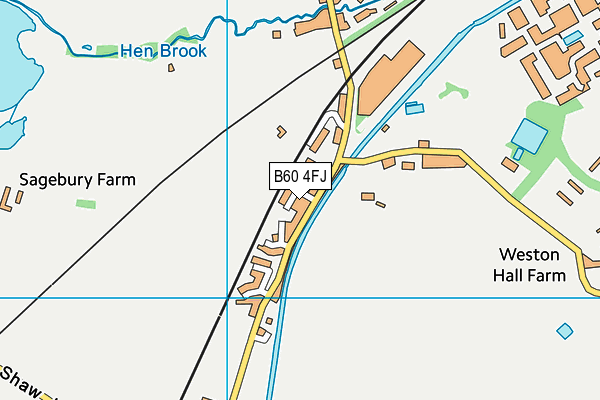 B60 4FJ map - OS VectorMap District (Ordnance Survey)