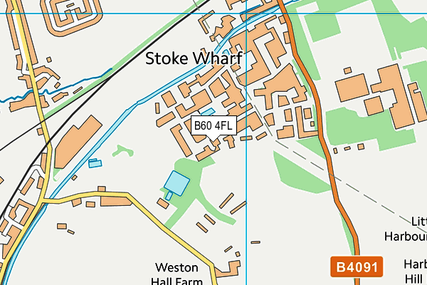 B60 4FL map - OS VectorMap District (Ordnance Survey)