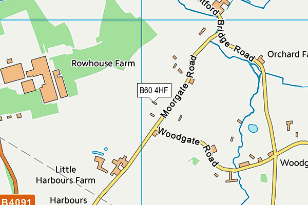 B60 4HF map - OS VectorMap District (Ordnance Survey)