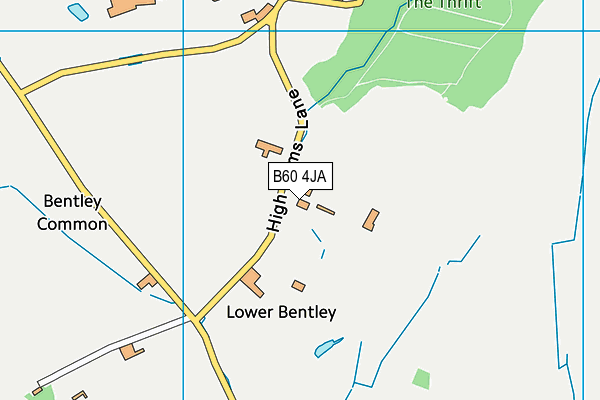 B60 4JA map - OS VectorMap District (Ordnance Survey)