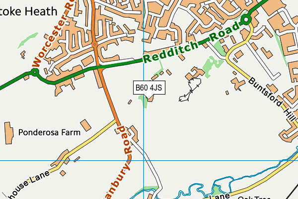 B60 4JS map - OS VectorMap District (Ordnance Survey)