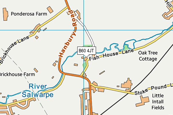 B60 4JT map - OS VectorMap District (Ordnance Survey)