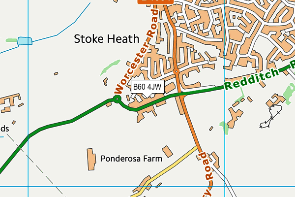 B60 4JW map - OS VectorMap District (Ordnance Survey)