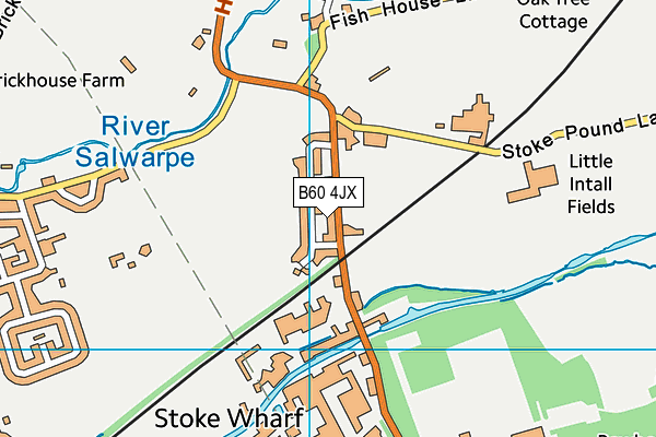 B60 4JX map - OS VectorMap District (Ordnance Survey)