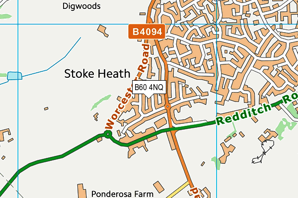 B60 4NQ map - OS VectorMap District (Ordnance Survey)