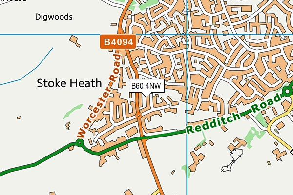 B60 4NW map - OS VectorMap District (Ordnance Survey)