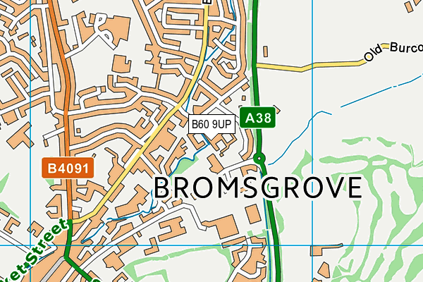 B60 9UP map - OS VectorMap District (Ordnance Survey)