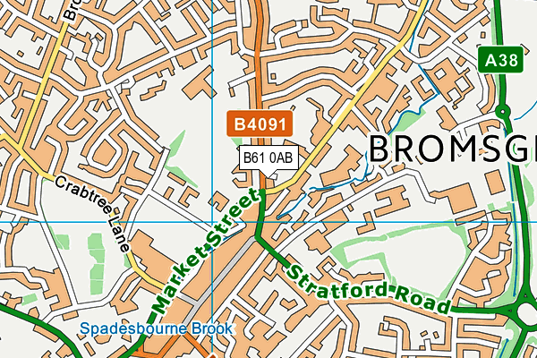 B61 0AB map - OS VectorMap District (Ordnance Survey)