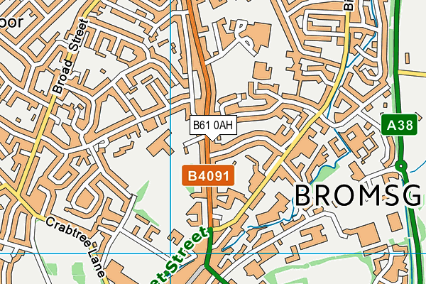 B61 0AH map - OS VectorMap District (Ordnance Survey)