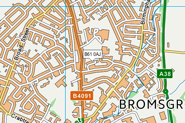 B61 0AJ map - OS VectorMap District (Ordnance Survey)
