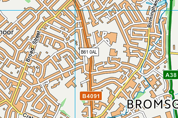 B61 0AL map - OS VectorMap District (Ordnance Survey)