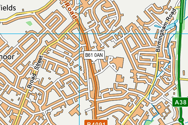 B61 0AN map - OS VectorMap District (Ordnance Survey)