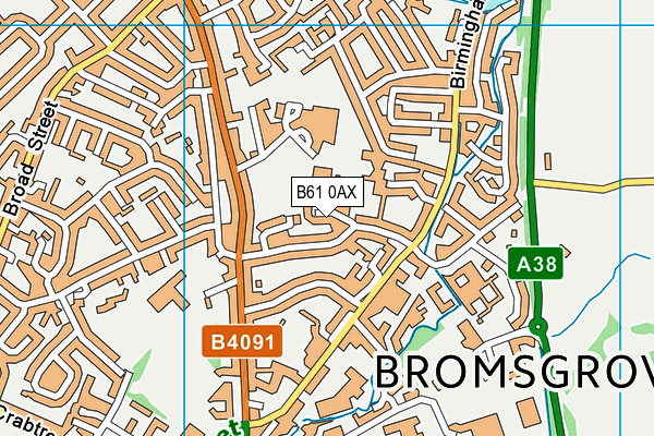 B61 0AX map - OS VectorMap District (Ordnance Survey)