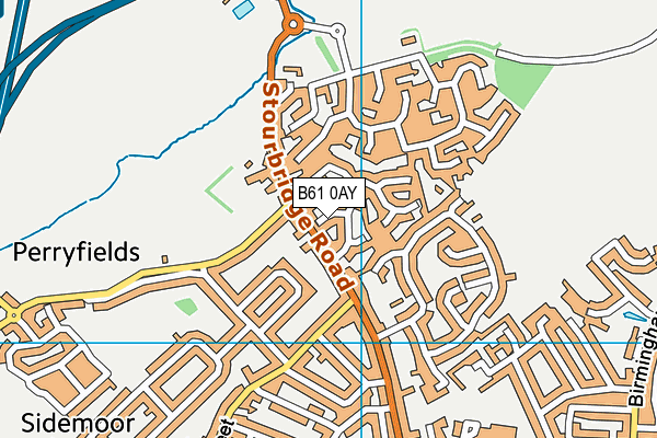 B61 0AY map - OS VectorMap District (Ordnance Survey)