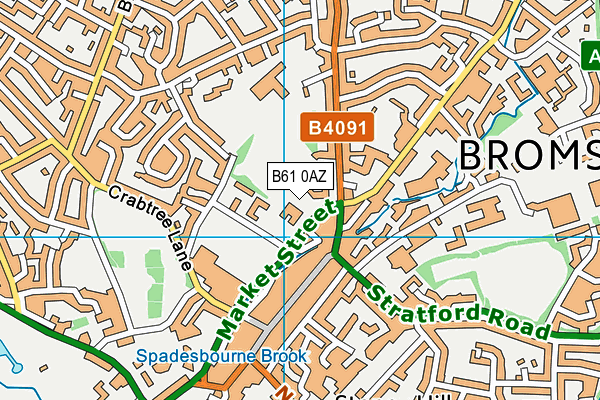 B61 0AZ map - OS VectorMap District (Ordnance Survey)