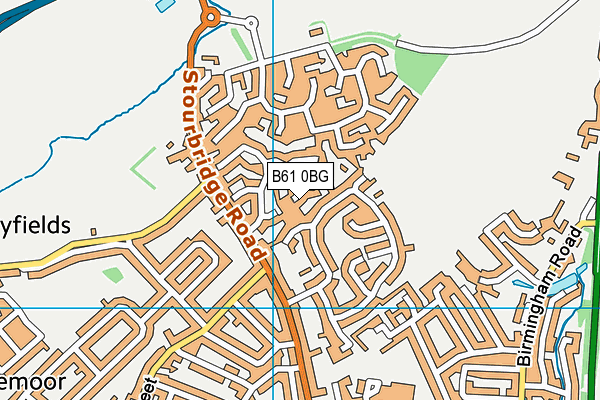 B61 0BG map - OS VectorMap District (Ordnance Survey)
