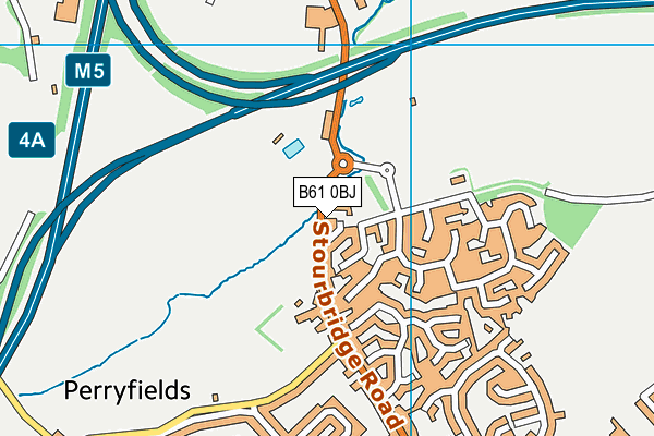 B61 0BJ map - OS VectorMap District (Ordnance Survey)