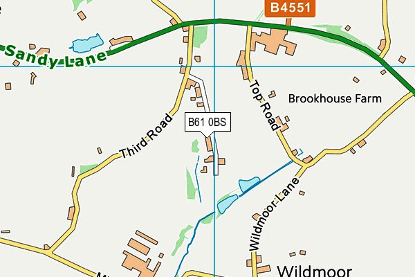 B61 0BS map - OS VectorMap District (Ordnance Survey)