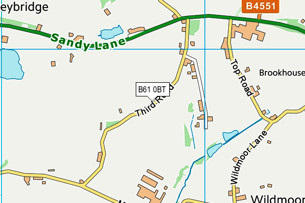 B61 0BT map - OS VectorMap District (Ordnance Survey)