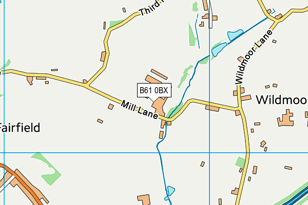 B61 0BX map - OS VectorMap District (Ordnance Survey)