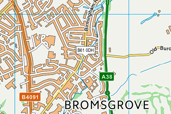 B61 0DH map - OS VectorMap District (Ordnance Survey)