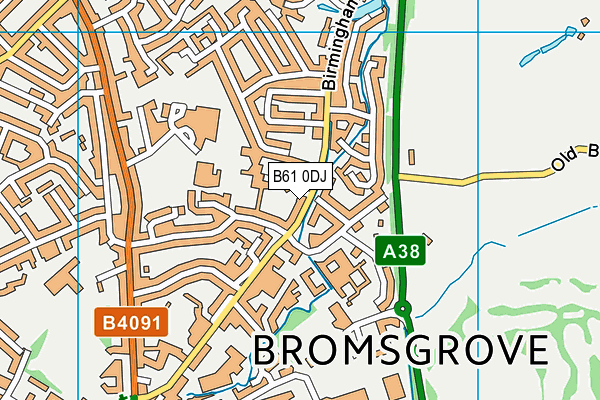 B61 0DJ map - OS VectorMap District (Ordnance Survey)