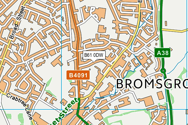 B61 0DW map - OS VectorMap District (Ordnance Survey)